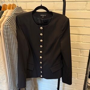 Generation Love Black Round-Neck Button Blazer